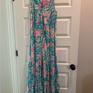 Lilly Pulitzer Colorful Tropical Luliana  Maxi Dress